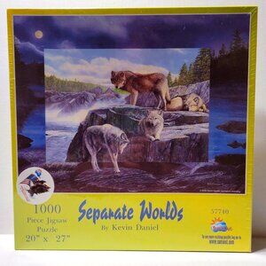 Separate Worlds by Kevin Daniel 1000 pc Wolf Puzzle Church 20 x 27 Sunsout New